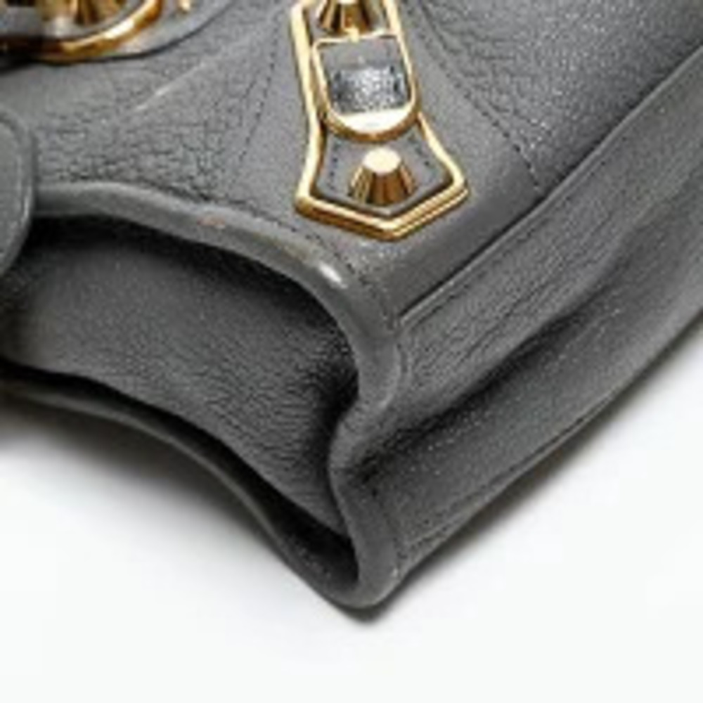 Balenciaga Leather Metallic City Shoulder Bag Gray - Picture 6 of 13